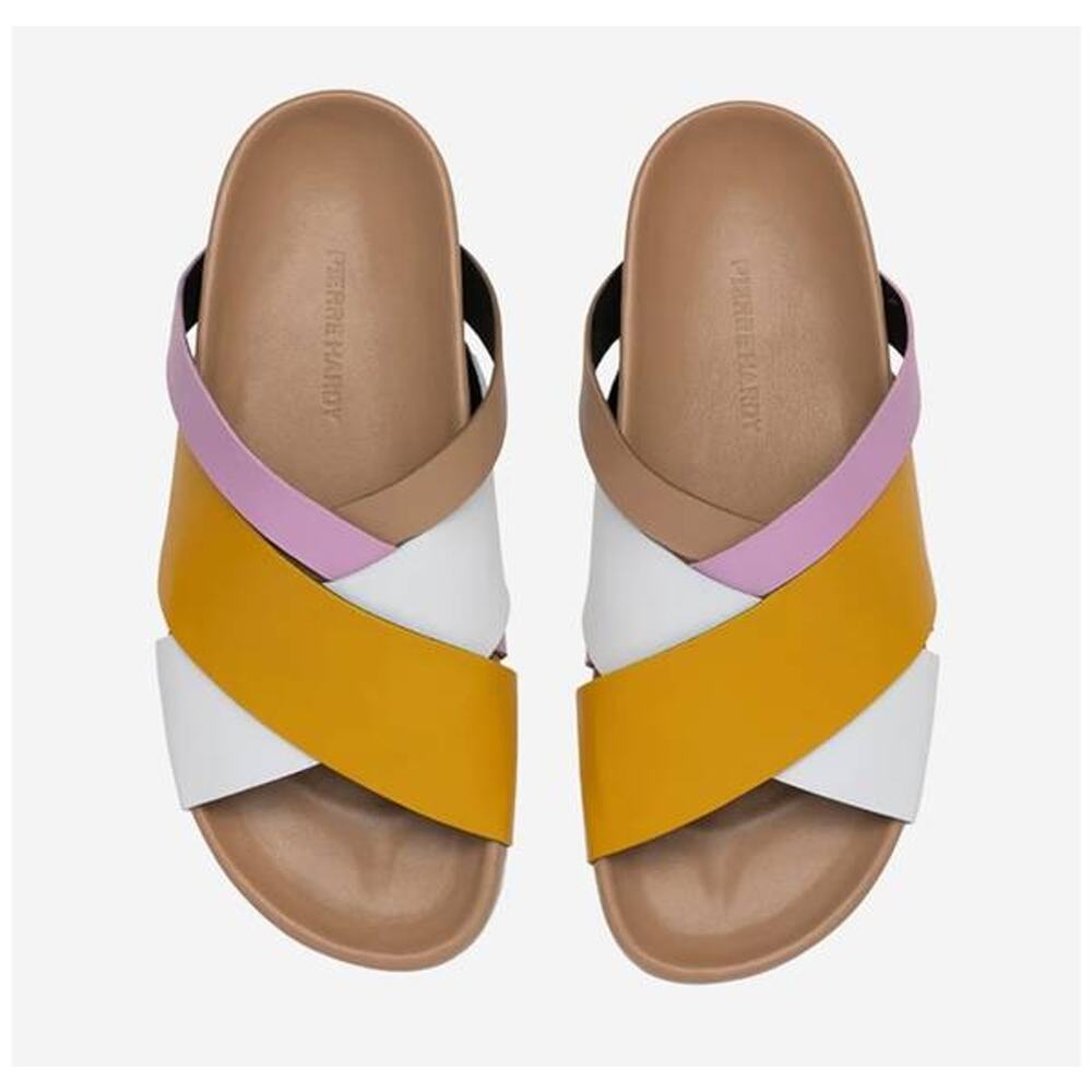Pierre Hardy Multicolor Leather Slide Sandals - Yellow, Pink, White - Picture 4 of 5